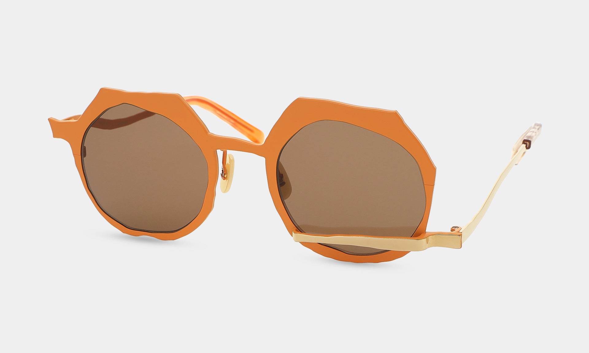 MM-0089 Sunglasses - No.3 Orange - Gold [Brown Lens]